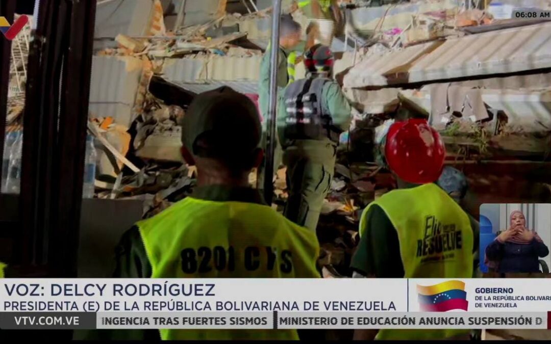 Presidenta Encargada reconoce la labor de VTV y de los medios de comunicación durante la emergencia