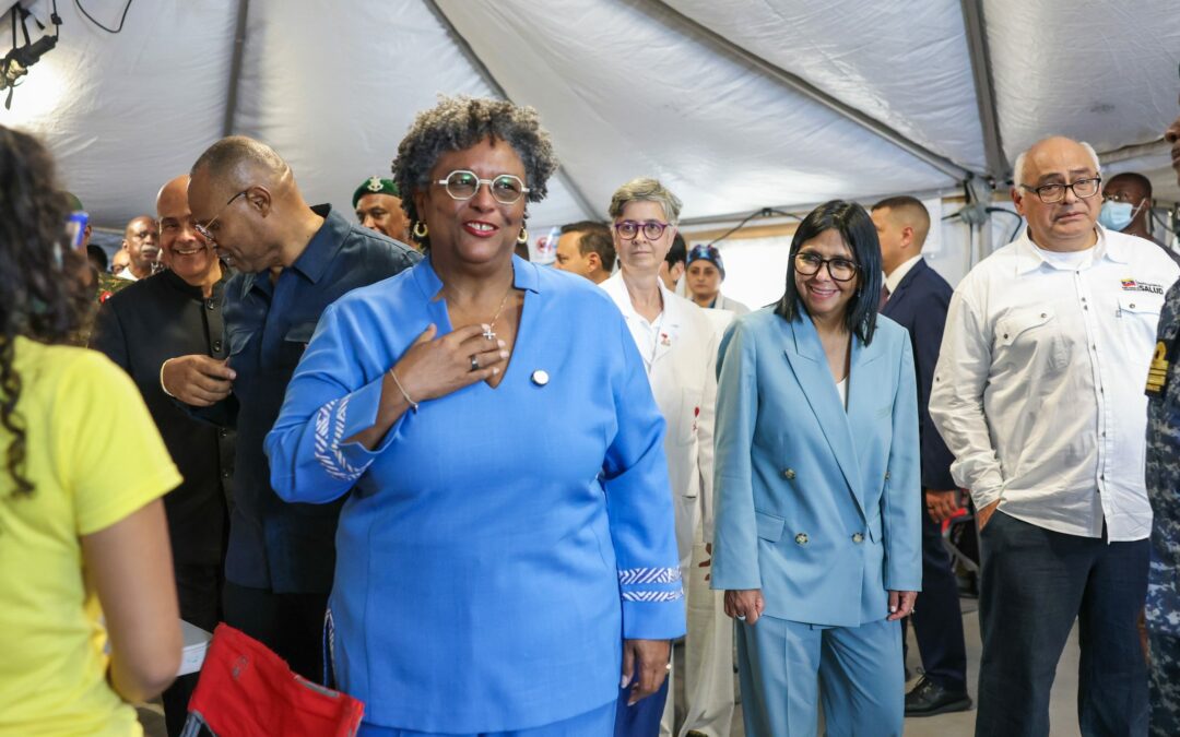 Delcy Rodríguez agradece a Mia Mottley por el apoyo incondicional de Barbados ante la emergencia nacional